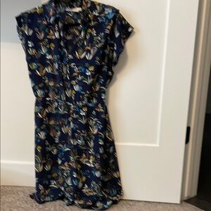 Floral Print Short Sleeve Dress by Tory burch